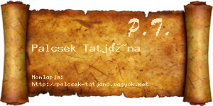 Palcsek Tatjána névjegykártya